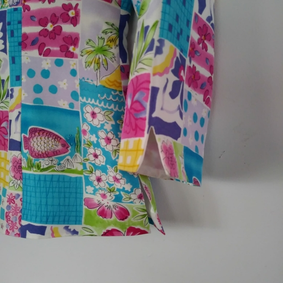 SILKLAND 100% Pure Silk Floral Blazer. - Picture 3 of 5